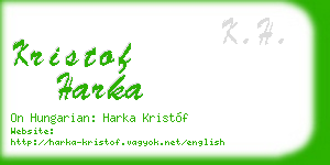 kristof harka business card